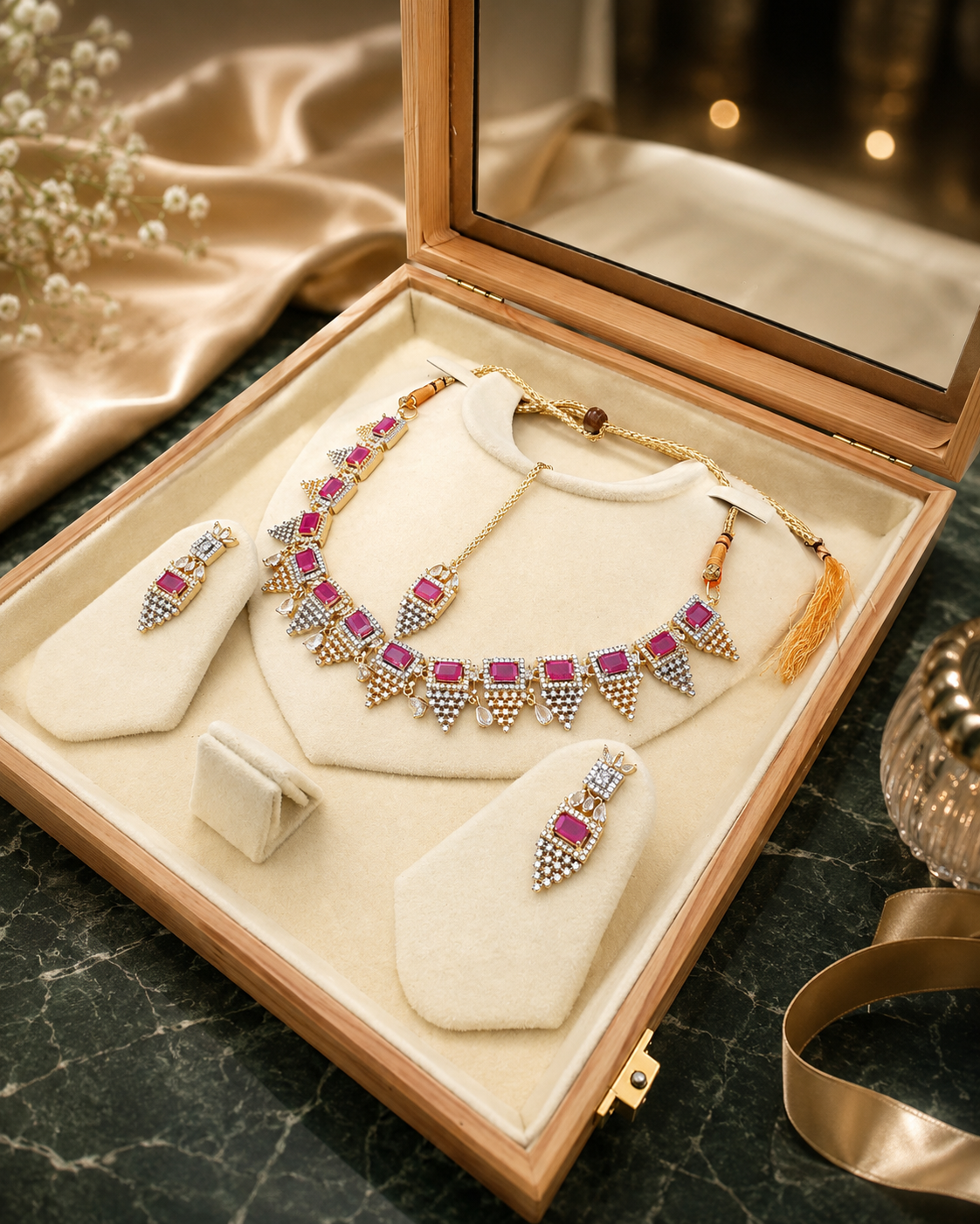 ChatGPT Image Aug 12, 2026, 06_58_09 PM Elegant Ruby Pink Gold Jewelry Set – Luxury Collection - Image 1