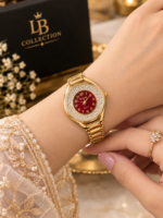 LB Collection Luxury Gold Crystal Women’s Watch - Image 2
